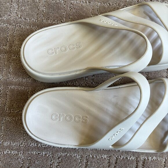Crocs Getaway Casual Strappy Sandals Women's 11 White Cream Slip On Travel - Picture 5 of 9